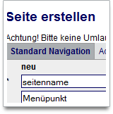 Neue Seite anlegen