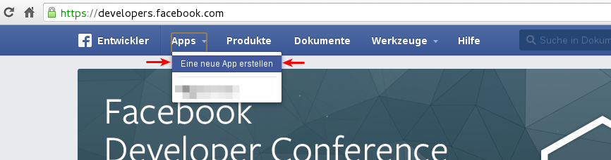 Die App bei Facebook hinzufügen