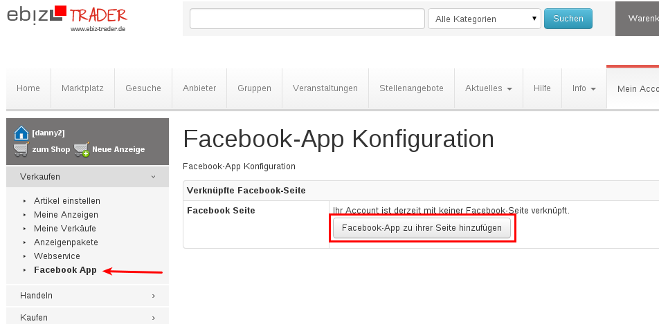 Facebook-App als Händler nutzen