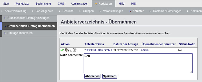 Adressen über eine CSV-Datei importieren