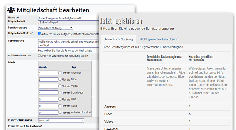 Marktplatz-Software Hauptmodule