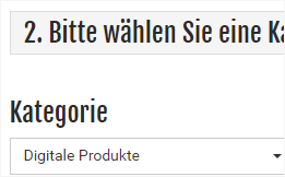 Auswahl der Kategorien