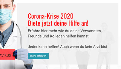 Corona Krise 2020 Hilfsseite