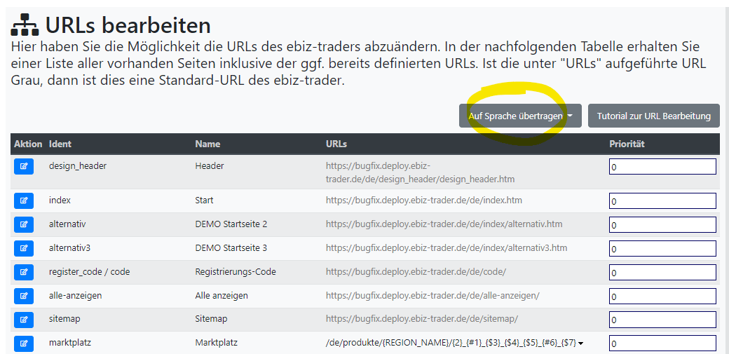 URL ändern